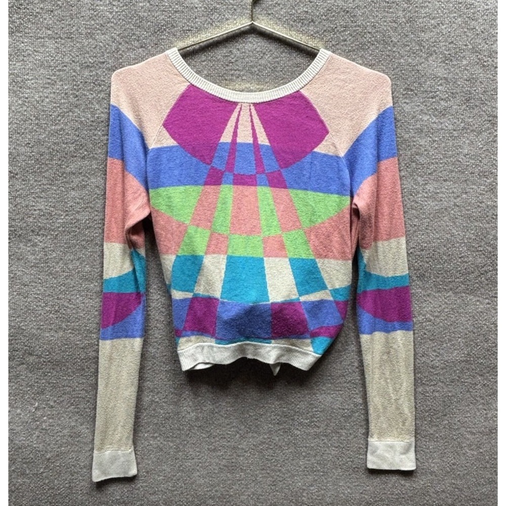 Mara Hoffman Multicolor Open Back Slit Sweater Size S Aztec Colorblock Boho